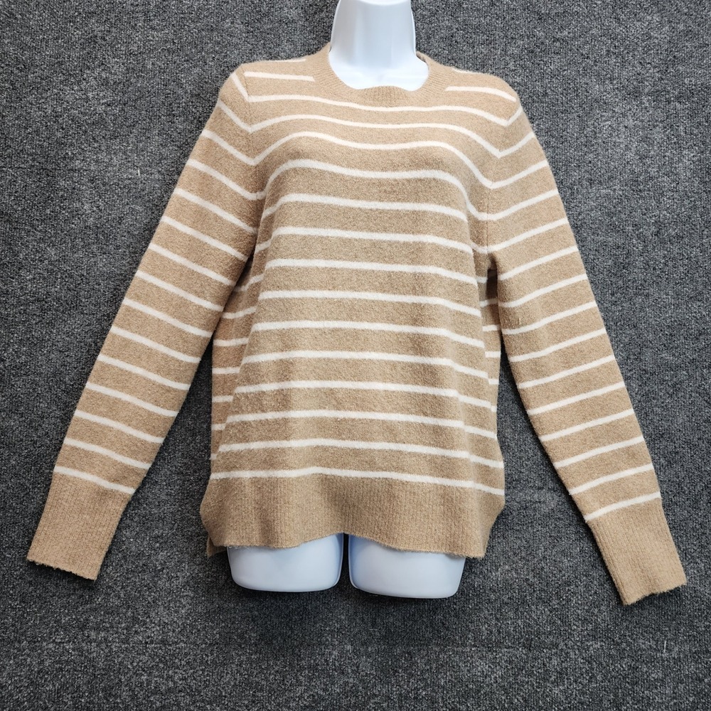J.Crew Women's M Extra-Soft Striped Sweater Cozy Preppy Coastal Grandma Pullover